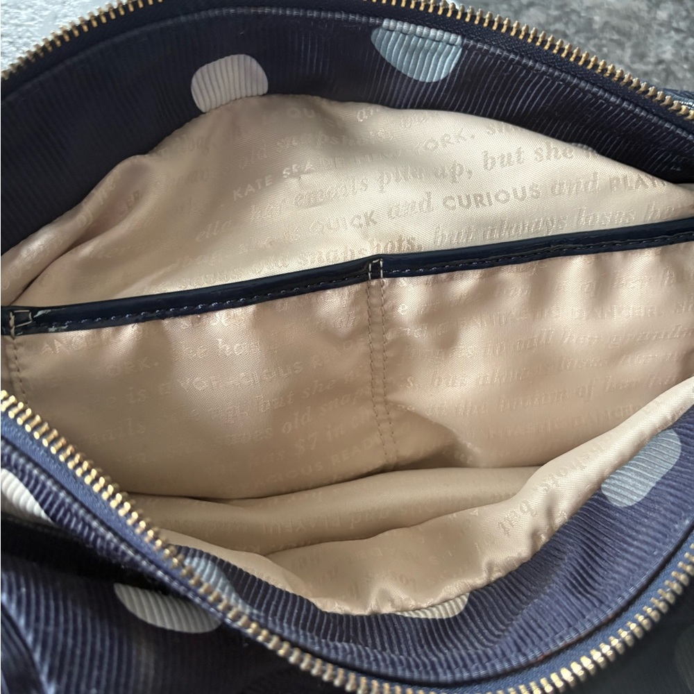 Kate Spade Dark Blue Polka Dot Shoulder Bag - Picture 7 of 8